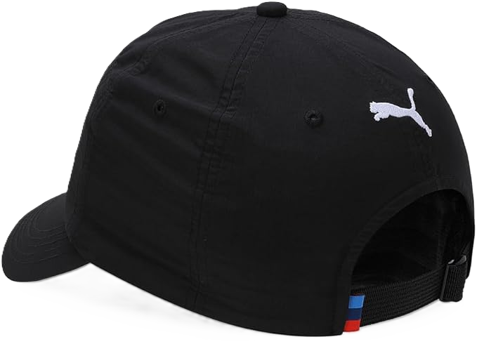 BMW MMS Heritage BB Cap i sort fra Puma med broderet BMW M-logo og justerbar pasform