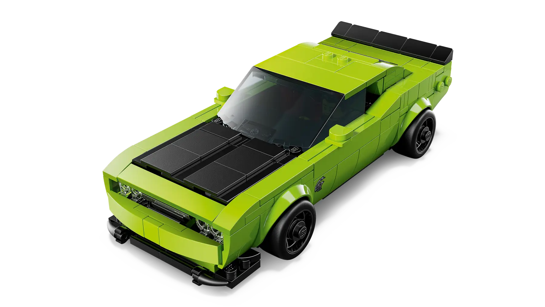 LEGO Dodge Challenger SRT – Detaljeret LEGO Speed Champions-model af den kraftfulde Dodge Challenger SRT med autentiske designlinjer, sporty detaljer og ikonisk muskelbil-look.