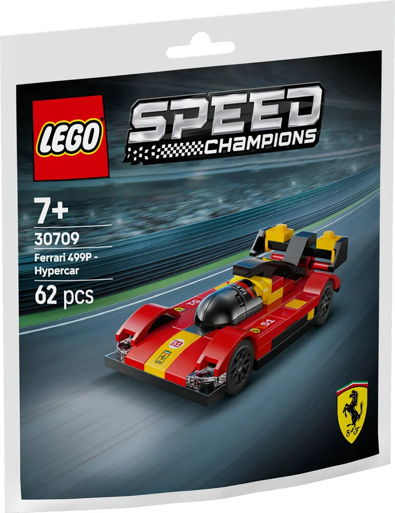 LEGO Speed Champions 30709 Ferrari 499P-hyperbil – Autentisk LEGO‑model af Ferrari 499P Le Mans‑vinder. Perfekt til både bygge‑ og racerglæde for fans og samlere.