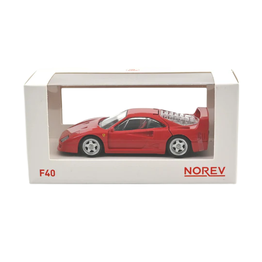 Ferrari F40 Rød 1:43 Norev – Klassisk modelbil i skala 1:43 med rød lakering, fine detaljer og autentisk gengivelse af Ferraris ikoniske superbil.