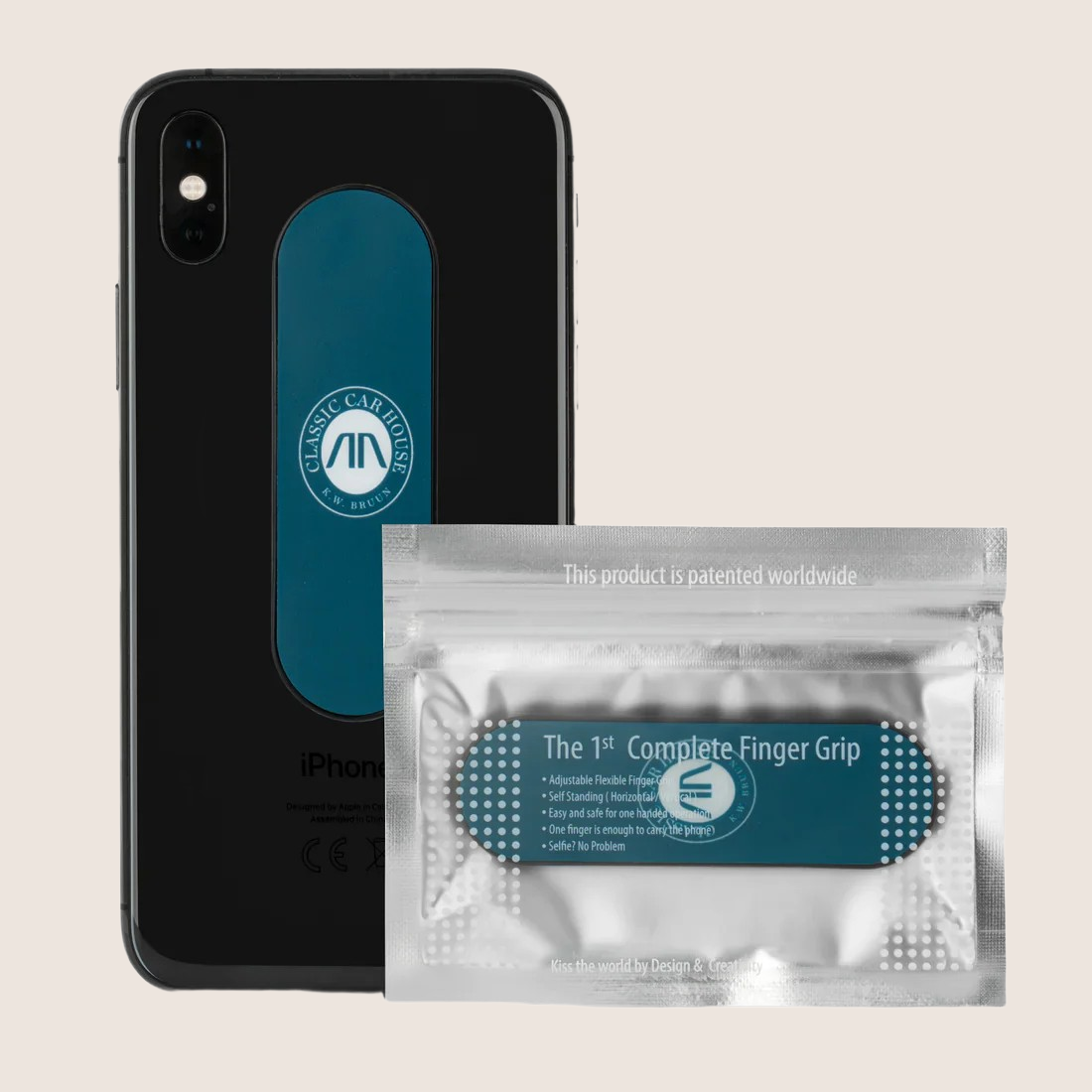 Finger grip for Mobile CCH - Mobile finger grip for extra stability and comfort while using your phone.