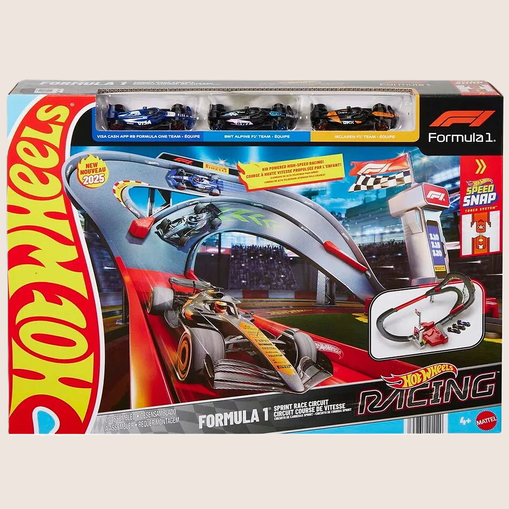 Hot Wheels Racing Sprint Race Circuit med loops og sving til spændende racerløb med Hot Wheels-biler