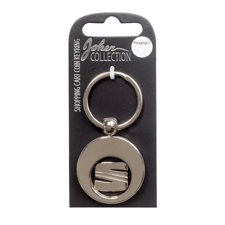 Car logo circular keychain - Metal keychain with iconic car brand in the center and detachable coin for use in shopping carts. Practical and stylish accessory for car enthusiasts.