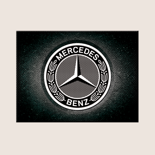 Mercedes-Benz logo magnet 8x6 cm med klassisk design og holdbart materiale