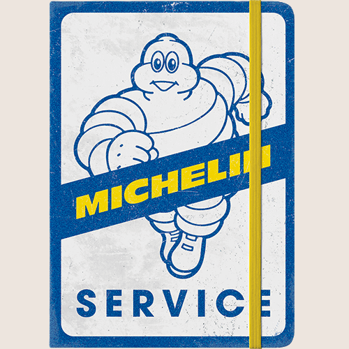 Michelin Service Notebook fra Nostalgic Art – retroinspireret notesbog med ikonisk Michelin-design på forsiden, ideel til bilentusiaster. Perfekt til notater, skitser eller som gaveidé.