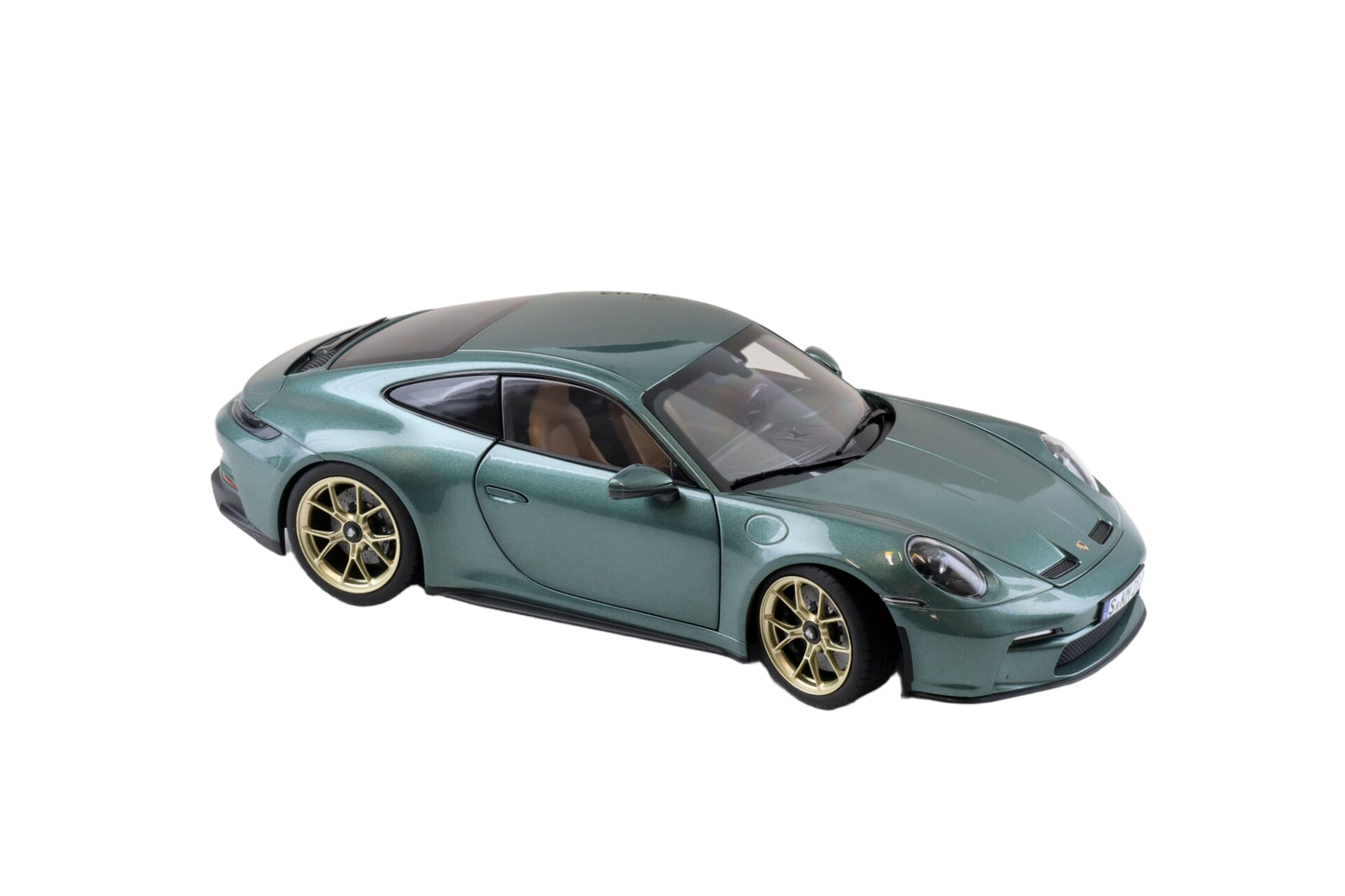 Porsche 911 GT3 Touring 2021 1:18 model i Malachite Green fra Norev med detaljeret karrosseri og realistisk interiør