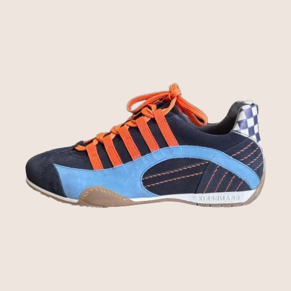 GPO Racing Sneaker Blue-Suede Mixed  – GPO Racing sneakers i blå ruskind, kombinerer stil og komfort til bilfans.