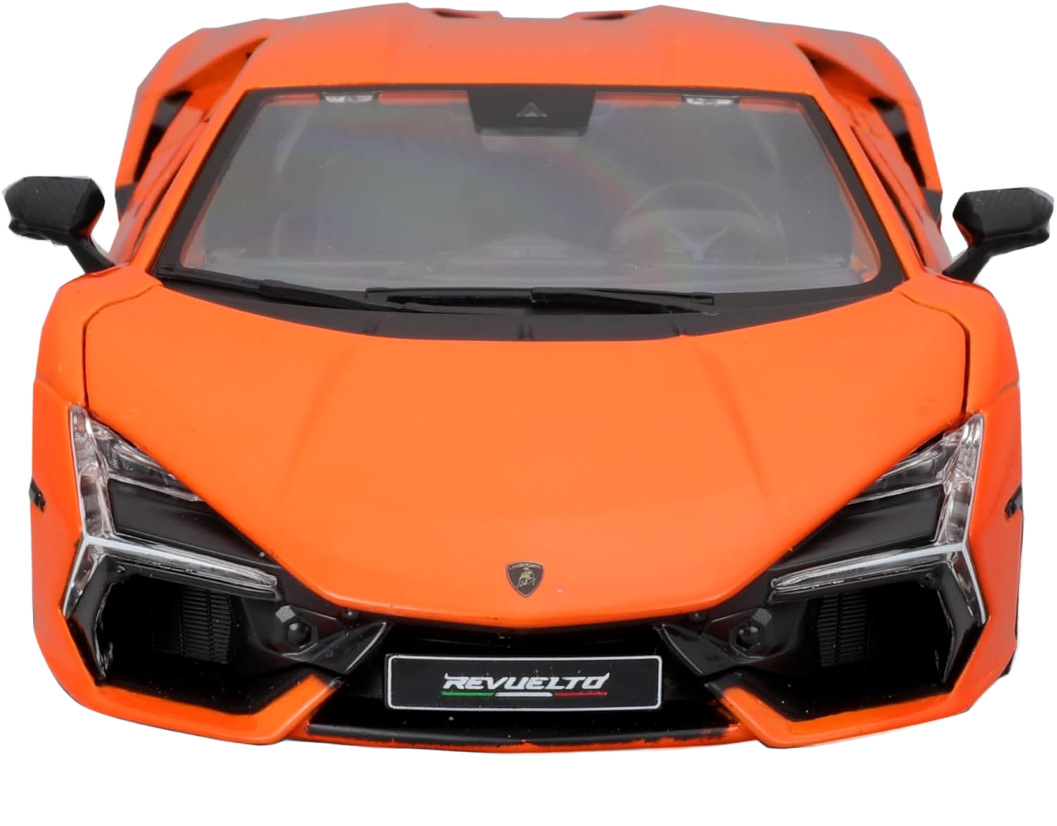 Bburago Lamborghini Revuelto 1:24 – detaljeret diecast-model i orange med åbne døre og motorhjelm. Perfekt til samlere og motorsportsentusiaster.