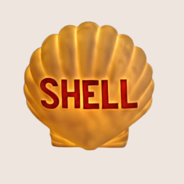 Shell Lampe – Unik lampe med Shell-logo, perfekt til garage eller bilentusiastens hjem.