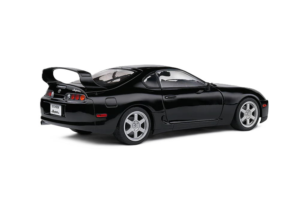 Toyota Supra MK4 1993 1:18 Solido model i sort med detaljeret JDM-design