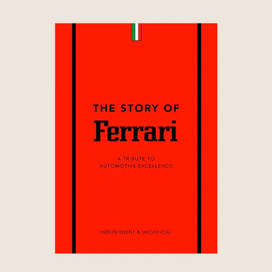 The Story of Ferrari bog med historik og fotografier af ikoniske Ferrari-modeller