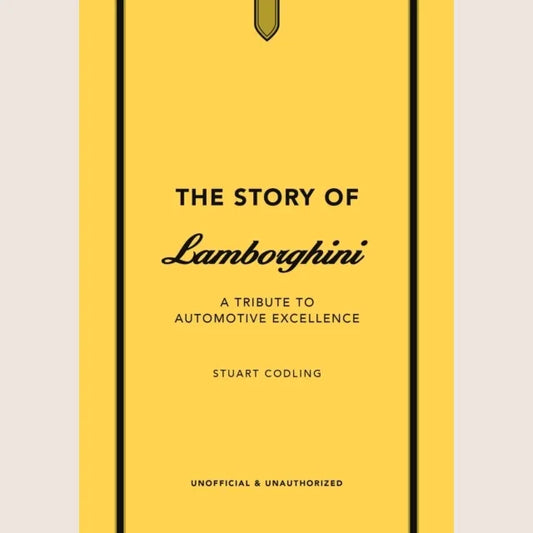 The Story of Lamborghini hardcover bog med historik og fotografier af ikoniske Lamborghini-modeller